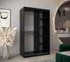 Schwebetürenschrank Verona 1 120 cm Kleiderschrank mit Kleiderstange und Einlegeboden Schlafzimmer- Wohnzimmerschrank Schiebetüren Modern Design (Schubladen: 0, Schwarz) Bild 4