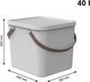 ROTHO Mülleimer Twist 3er-Set Mülleimer 50l mit Deckel, Kunststoff (PP) BPA-frei Bild 4