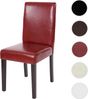 Esszimmerstuhl Littau, Küchenstuhl Stuhl, Leder ~ rot, dunkle Beine Bild 4