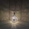 Orientalische Tischlampe Fahid LN2080 – Shabby Weiß-Gold, Handgefertigte Bodenlampe aus Metall, 30 cm Höhe x 18 cm Durchmesser Bild 3