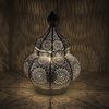 Orientalische Tischlampe Fahid LN2080 – Shabby Weiß-Gold, Handgefertigte Bodenlampe aus Metall, 30 cm Höhe x 18 cm Durchmesser Bild 2