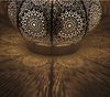 Orientalische Tischlampe Fahid LN2080 – Shabby Weiß-Gold, Handgefertigte Bodenlampe aus Metall, 30 cm Höhe x 18 cm Durchmesser Bild 4