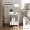 Beistelltisch Nachttisch Abstelltisch Holz Weiß 40x34x25cm Kleiner Couchtisch mit Ablage Einfache Montage YaLiva_Decor® Bild 5