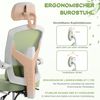 DUMOS Bürostuhl Ergonomisch EIN Schreibtischstuhl mit Komfortarmlehnen Ausgestattet mit Einer Bequemen Lendenwirbelstütze und Fußstütze Office Chair Geeignet für Zuhause Bild 5