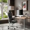 hjh OFFICE Bürostuhl ergonomisch ERGOHUMAN I Originales Design, Bürosessel mit Flexibler Lordosenstütze, Gen 2, Sitzfläche gepolstert, Leder Schwarz Bild 2