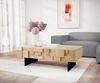 Couchtisch Puzzle 120 cm 4 Schubfächer Eiche Natur Fuß schwebend Metall schwarz Bild 2
