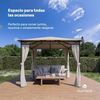Mondo Gartenpavillon Partyzelt Gazebo 295 x 262 x 295 Stahl Polyester Beige Bild 3