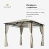 Mondo Gartenpavillon Partyzelt Gazebo 295 x 262 x 295 Stahl Polyester Beige Bild 4