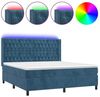 vidaXL Boxspringbett mit Matratze & LED Dunkelblau 160x200 cm Samt 3139755 Bild 3