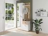 byLIVING Kompakt-Garderobe JAKOB / Korpus in Artisan Eichen-Optik / Schubladen-Front in weiß / Garderobe mit großer Spiegeltür / Fest montiertes Set / Kommode / Schuh-Schrank / B 97, H 195, T 30 cm Bild 2
