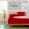 Buymax® Spannbettlaken 140x200 cm Baumwolle 100% Spannbetttuch Bettlaken Jersey, Matratzenhöhe bis 25 cm, Farbe Rot Bild 2