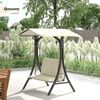 Outsunny Hollywoodschaukel mit verstellbarem Sonnendach, Sitzauflage, 2-Sitzer, Schaukelfinktion, 2-Sitzer Gartenschaukel, 1 tlg, UV 30+ Schaukelbank, belastbar bis 220kg, für Garten, Terrasse, 150 x 120 x 182cm Cremeweiß Bild 2
