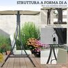 Outsunny Hollywoodschaukel mit verstellbarem Sonnendach, Sitzauflage, 2-Sitzer, Schaukelfinktion, 2-Sitzer Gartenschaukel, 1 tlg, UV 30+ Schaukelbank, belastbar bis 220kg, für Garten, Terrasse, 150 x 120 x 182cm Cremeweiß Bild 5