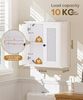 Yorbay Hängeschrank Badezimmerschrank mit Rattanfront (57 x 60 x 22 cm) Weißer Wandschrank mit Doppeltüren & verstellbarem Einlegeboden Bild 3
