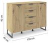 Kombikommode >Aditio Box< in Eiche Artisan Dekor - 120x92x44 (BxHxT) Bild 3