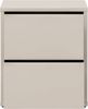 Forte Alice Springs Kommode 50, moderner Nachttisch, Beistelltisch, 2 Schubladen, Schlafzimmer, Wohnzimmer, Holzwerkstoff, Kaschmir Beige, 49,8 cm breit x 57,5 cm hoch x 34,9 cm tief Bild 4