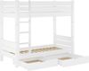 Erst-Holz Erwachsenen-Etagenbett weiß 100x200 teilbar Rollrost Matratze Bettkasten Bild 4