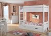 Erst-Holz Erwachsenen-Etagenbett weiß 100x200 teilbar Rollrost Matratze Bettkasten Bild 2