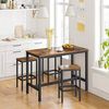 Vasagle Bartisch, Küchentisch, Küchentresen, rechteckiger Stehtisch, stabiles Metallgestell, 100 x 40 x 90 cm & Barhocker, 2er Set, Barstühle, Küchenstühle, für Küche, Wohnzimmer, 40 x 30 x 65 cm Bild 2