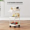 HOMCOM Küchenwagen mit 3 Ebenen, hängenden Körben, Tuchhalter, (Servierwagen, 1 St, Rollwagen), für Wohnzimmer Küche Bad Büro Weiß Bild 3