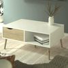 Dmora Couchtisch, Farbe Weiß und Eiche, 98,7 x 43,3 x 60,2 cm Bild 4