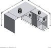 Schreibtisch >LEXO/LEX< in Eiche Dekor - 135,7x74,2x135,7cm (BxHxT) Bild 3