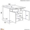 Flex-Well Unterschrank Antigua (B x H x T) 100 x 86 x 60 cm, für viel Stauraum Bild 2