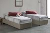 Talamo Italia - Einzelbett Caterina, Bettkasten mit Stoffbezug, 100 % Made in Italy, Öffnung vorne, geeignet für Matratzen 80x200 cm, Taupe Bild 4