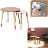 THE HOME DECO FACTORY Couchtische, rund, zweifarbig, Rosa, 2 Stück, Holzwerkstoff Kiefer, Small 33x40 cm-Tall 43x48 cm Bild 4