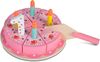 Moni Spielzeug Geburtstagstorte 4223 Holz Tortenheber Kerzen Kuchenstücke Klett rosa Bild 3