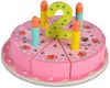 Moni Spielzeug Geburtstagstorte 4223 Holz Tortenheber Kerzen Kuchenstücke Klett rosa Bild 5