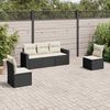 vidaXL 5-tlg. Garten-Sofagarnitur mit Kissen Schwarz Poly Rattan 3251123 Bild 2