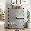 SONGMICS Schuhregal aus Kunststoff, Regalsystem, Steckregal, Aufbewahrungsregal, Kleiderschrank, Schuhaufbewahrung, Metalldraht, 83 x 31 x 105 cm, schwarz LPC26HV1 Bild 2