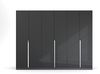 Kleiderschrank Drehtürenschrank Glamour | 6-türig | effektgrau Hochglanz / grau metallic 271x210 Bild 4