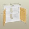 EUGAD Waschbeckenunterschrank Unterschrank Badezimmerschrank Waschtisch Badschrank mit 2 Türe 60 x 30 x 60 cm Weiß/Natur Bild 3