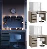 Schminktisch Sherry Greige 120 cm mit LED Beleuchtung und Hocker Vicco Bild 2