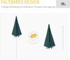 Outsunny Sonnenschirm Sonnenschutz mit Seitenwand, Strand,Polyester, Dunkelgrün, LxB: 220x220 cm, Sonnenschutz, Strandschirm, Φ2,2 x H2,2m Bild 5
