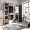 Vente-unique - Kleiderschrank Kleiderschranksystem - B. 110/180 cm - Eichefarben & Anthrazit - DORIAN Bild 2