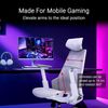ASUS ROG Destrier Ergo Core White Gaming Stuhl (ergonomischer Gaming Chair, 360 Grad Armstützen mit bis zu 14cm Höhe für Mobile Gaming, Nylonrahmen, Mesh, Lendenwirbelstütze und Kopfstütze, Weiß) Bild 4