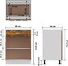 vidaXL Unterschrank, Küchenschrank mit Schublade 2 Fächern, Geschirrschrank für Küche, Küchenunterschrank Schrank Küchenmöbel, Räuchereiche Bild 3