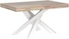 MOBILI FIVER, Ausziehbarer Tisch Emma 140, Eiche, mit weißen X-Beinen, Laminiert/Eisen, Made in Italy Bild 5