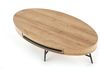 designimpex Couchtisch Design HA-100 Tisch oval Eiche Gold - Schwarz matt Schublade Bild 4