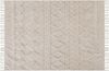 Teppich Baumwolle beige 160x230 cm geometrisches Muster Fransen Kurzflor DIDIM Bild 4