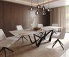 Esstisch Edge 300x100 Keramik Minas Melange Weiß-Beige Spider Flachstahl Schwarz Bild 2