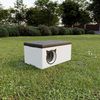 QLS Tierhaus Styropor Katzenhaus 58x38 cm, Wetterfest mit Vorhang Outdoor Tiere Bild 5