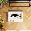 QLS Tierhaus Styropor Katzenhaus 58x38 cm, Wetterfest mit Vorhang Outdoor Tiere Bild 4