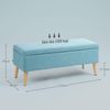 HOMCOM Sitzbank mit Stauraum, 110 x 39 x 45 cm (Truhenbank, 1-St, Polsterbank), für Wohnzimmer, Schlafzimmer, Blau Bild 3