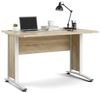 Dmora - Schreibtisch Albertine, Mehrzweckschreibtisch, Bürotisch für PC, Eckschreibtisch, 120x80 h75 cm, Eiche und Weiß Bild 3
