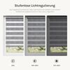 WOLTU Doppelrollo Klemmfix ohne Bohren Marmor Grau B100 x H150 cm, Duo Rollo Zebrarollo Fensterrollo Klemmrollo Seitenzugrollo Easyfix lichtdurchlässig & verdunkelnd Rollos für Fenster und Tür Bild 3