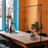 Tisch Deko Stange Klemme Gestell Deko Metall schwarz ausziehbar Tafel 116-210 cm Bild 2